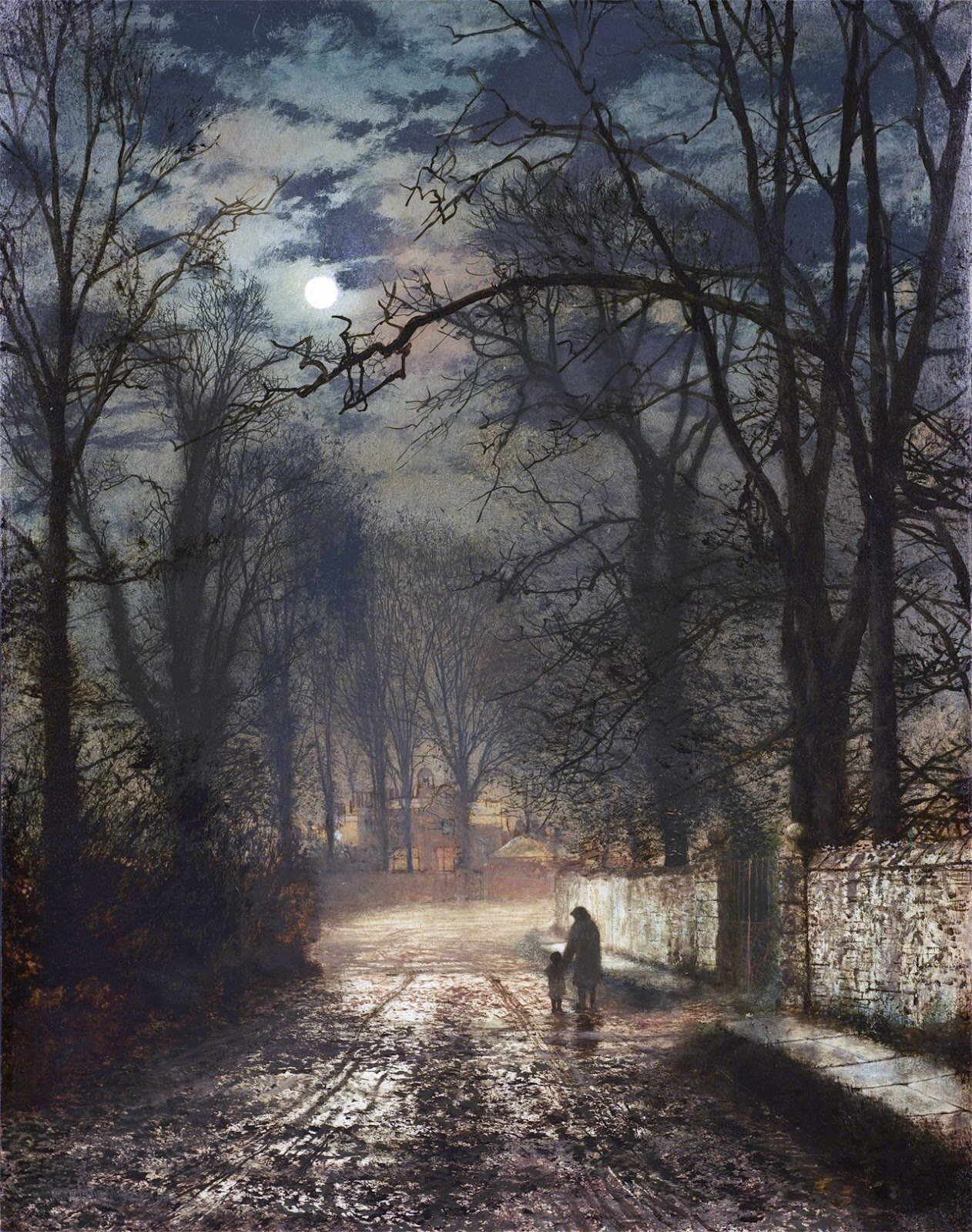 John Atkinson Grimshaw, A Moonlit Lane