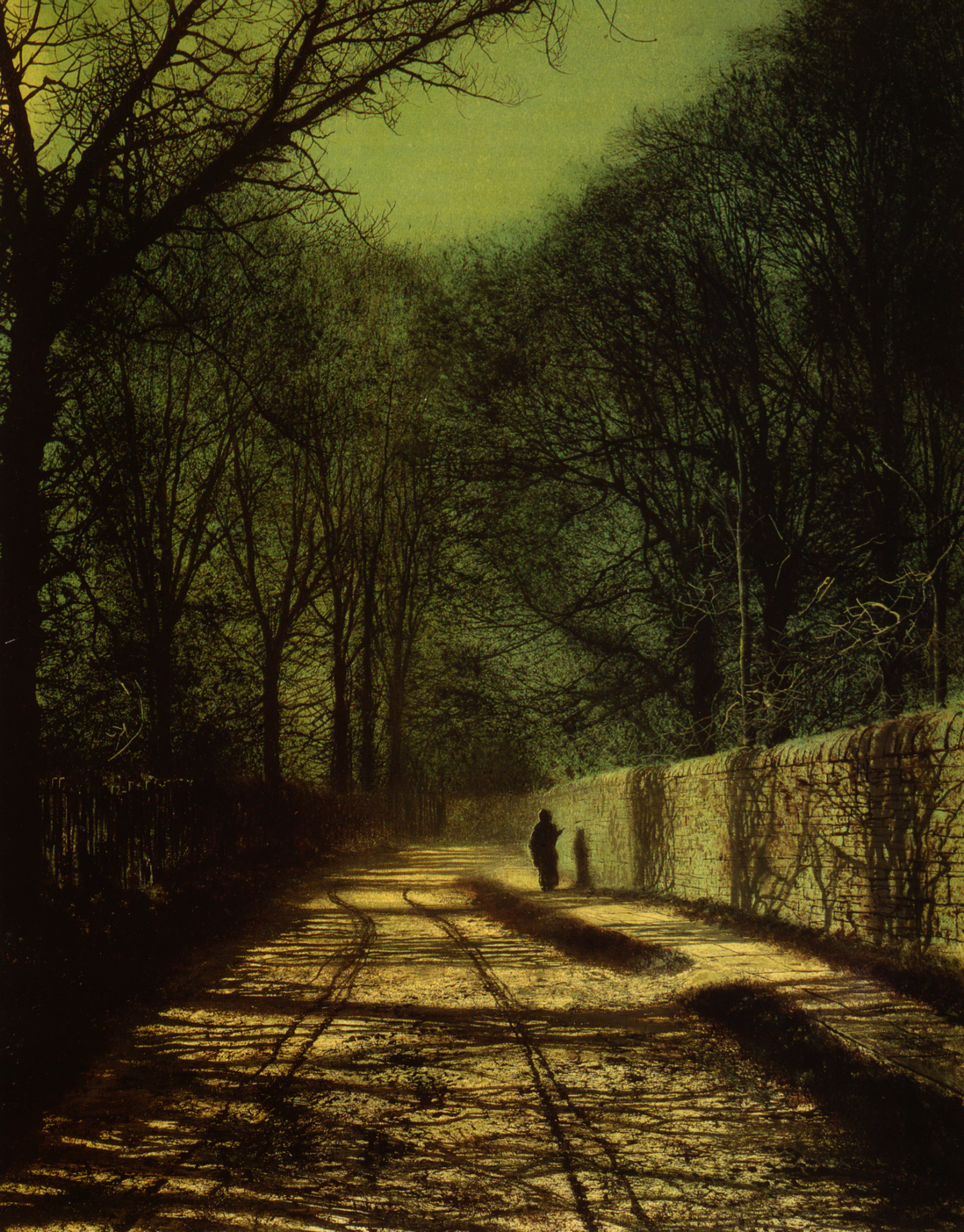 Atkinson Grimshaw, Tree Shadows on the Park Wall, Roundhay Park, Leeds