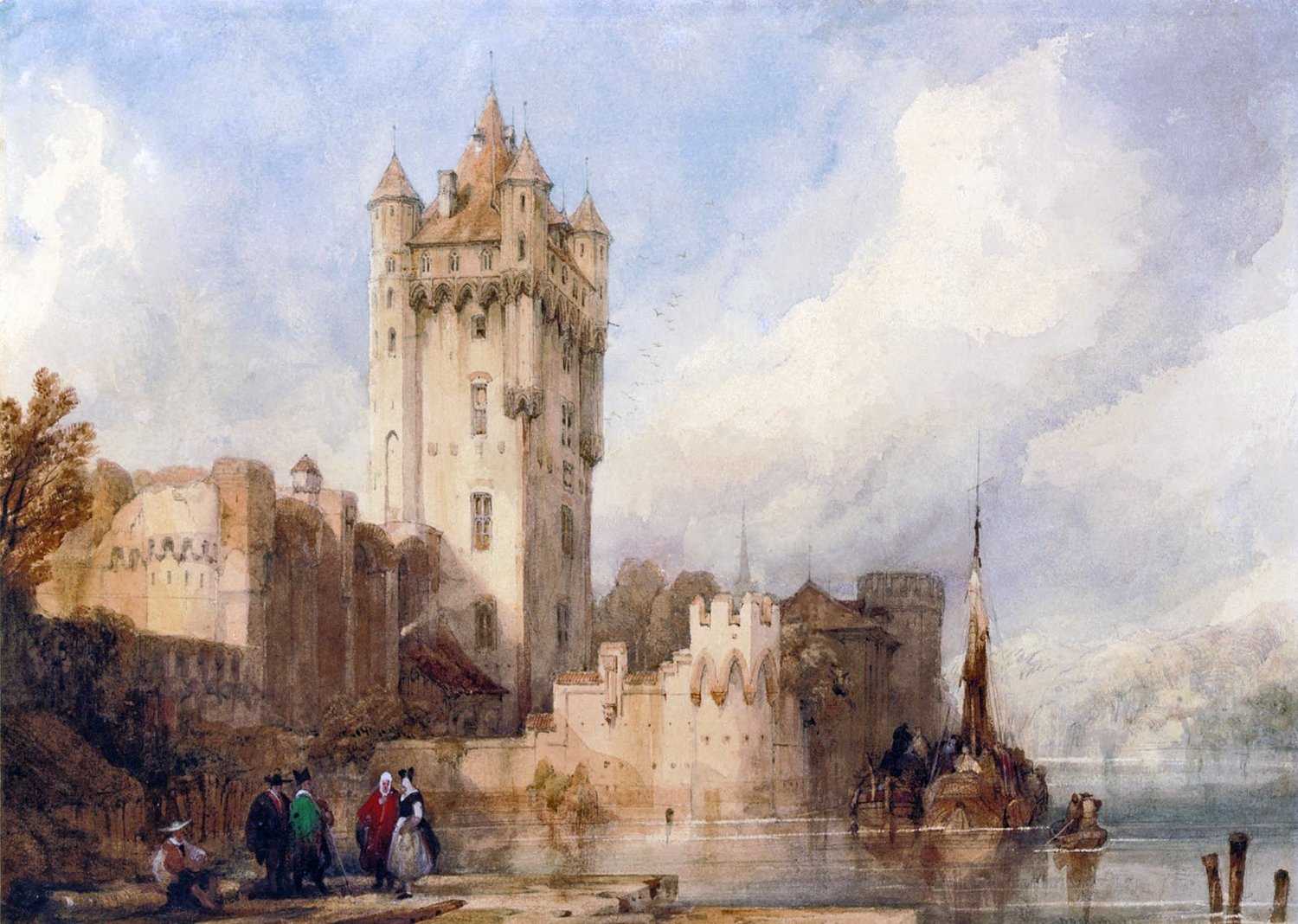 David Roberts, Kurfürstliche Burg, Eltville, on the Rhine, Germany