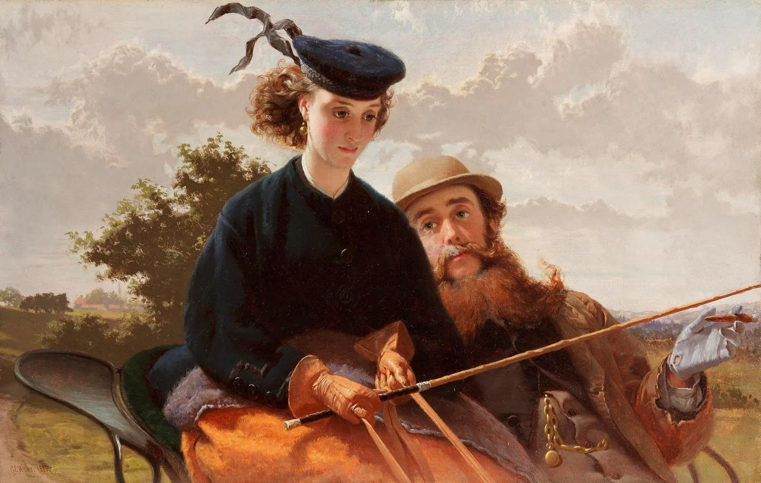 George Elgar Hicks, Lady Driving a Gentleman