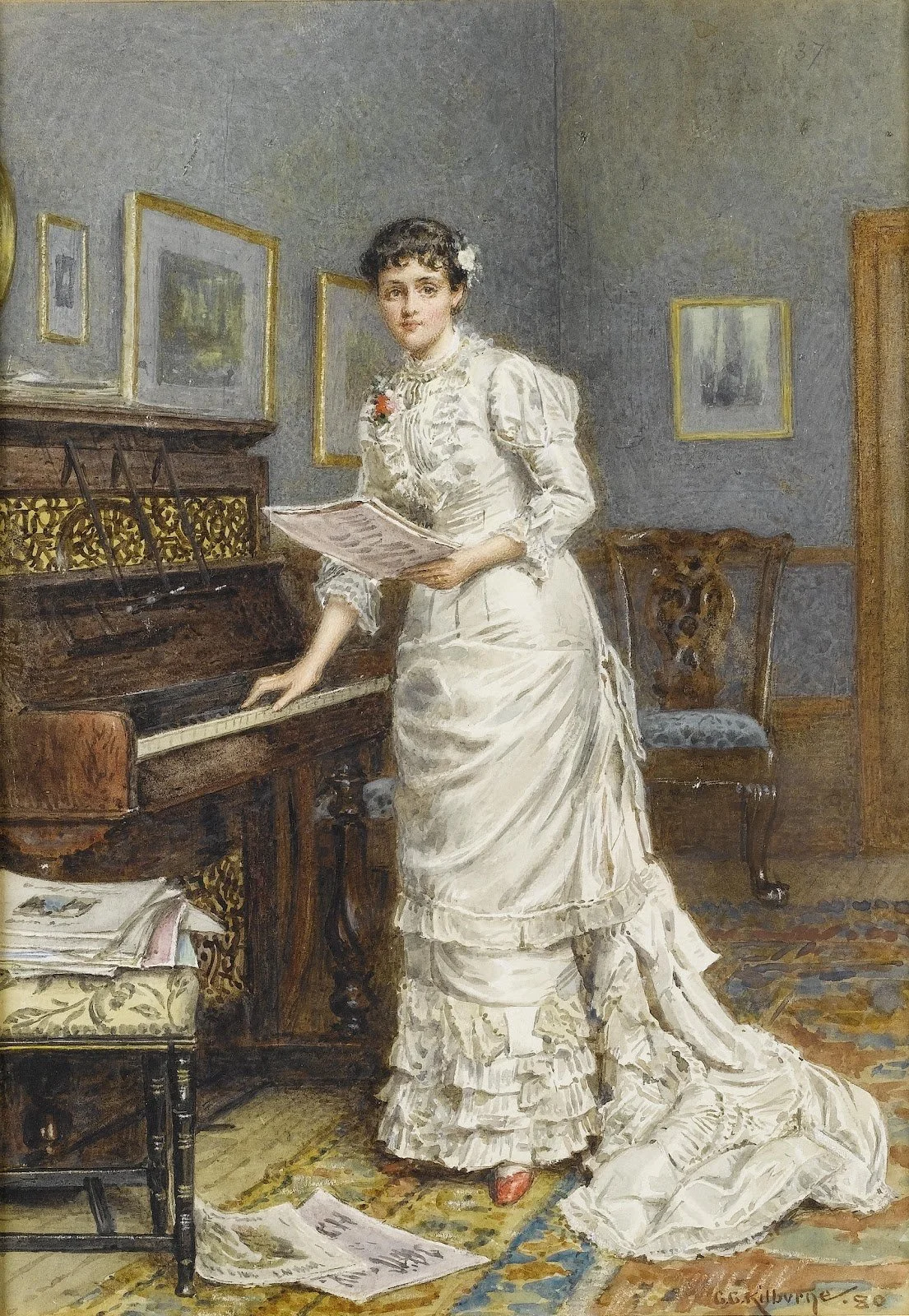 George Goodwin Kilburne, A Young Woman at a Piano