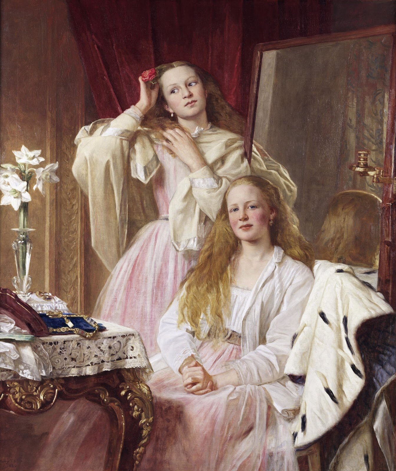 Henry Tanworth Wells, Emma and Federica Bankes of Soughton Hall