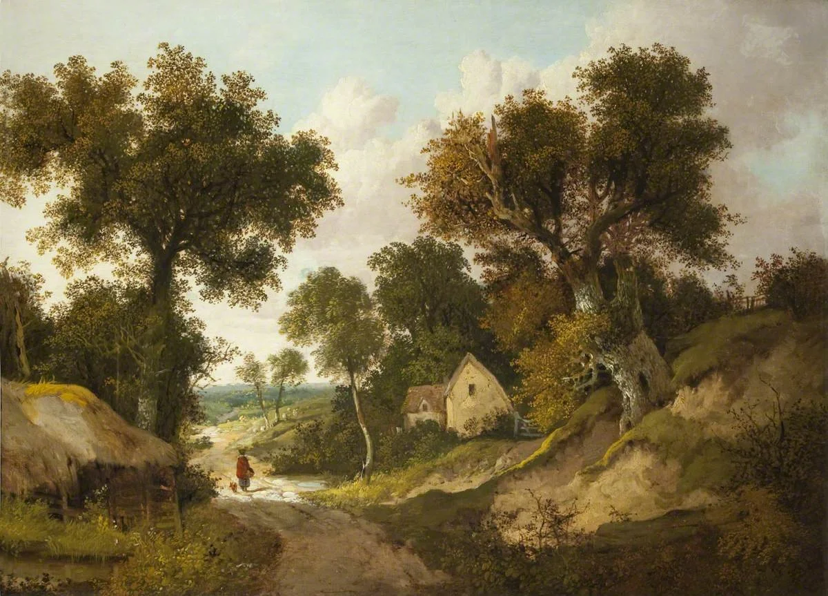 John Berney Ladbrooke, A Country Lane in Norfolk