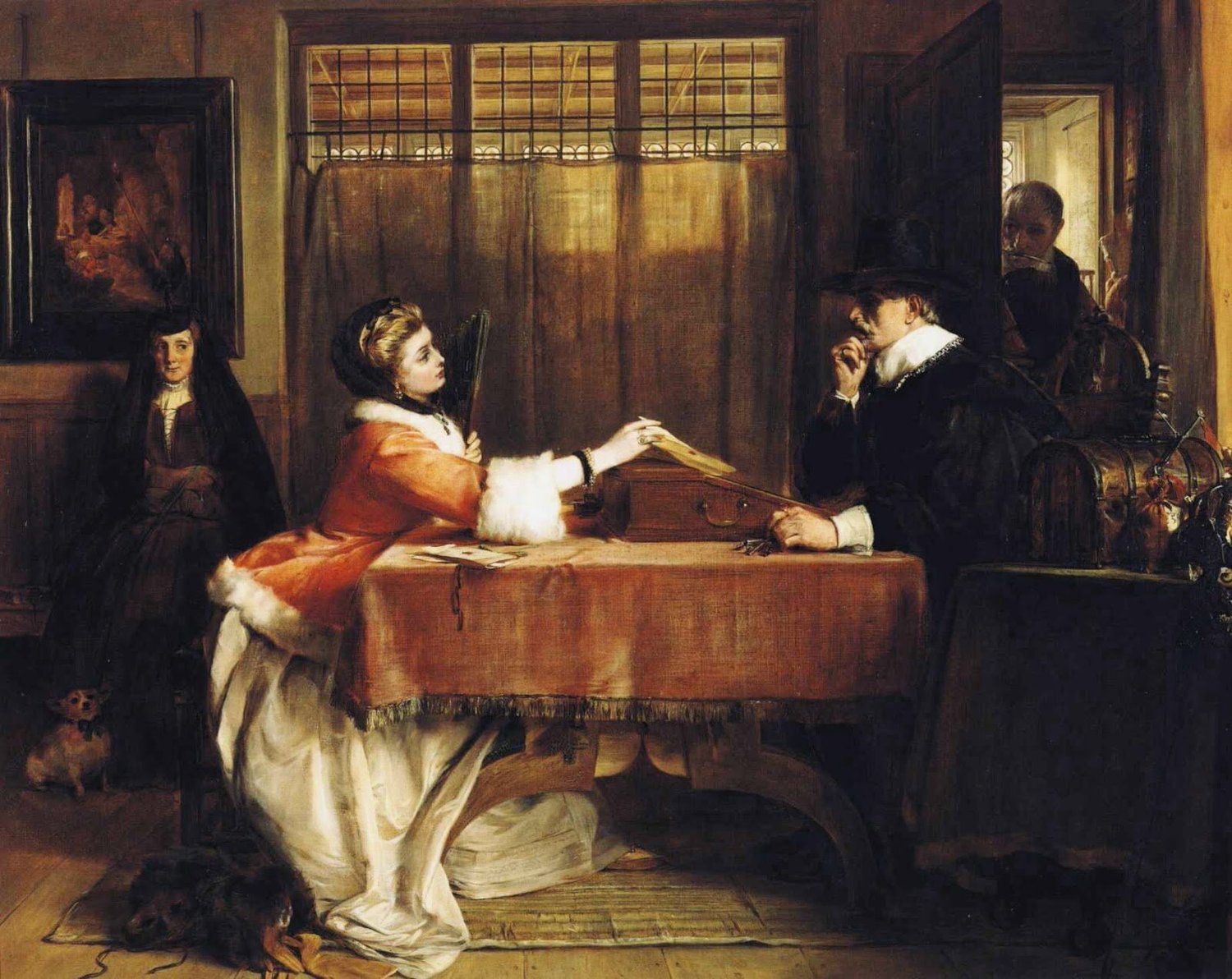 John Callcott Horsley, The Banker’s Private Room - Negotiating a Loan