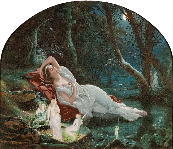 John Simmons, Titania Sleeping in the Moonlight Protected by her Fairies