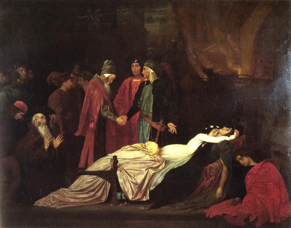 Lord Frederic Leighton, The Reconciliation of the Montagues and Capulets over the Bodies of Romeo and Juliet