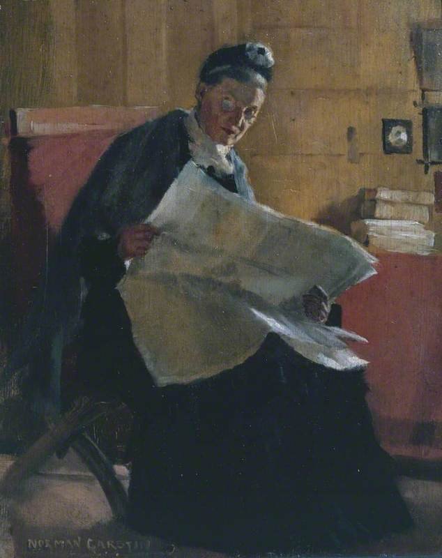 Norman Garstin, A Woman Reading a Newspaper