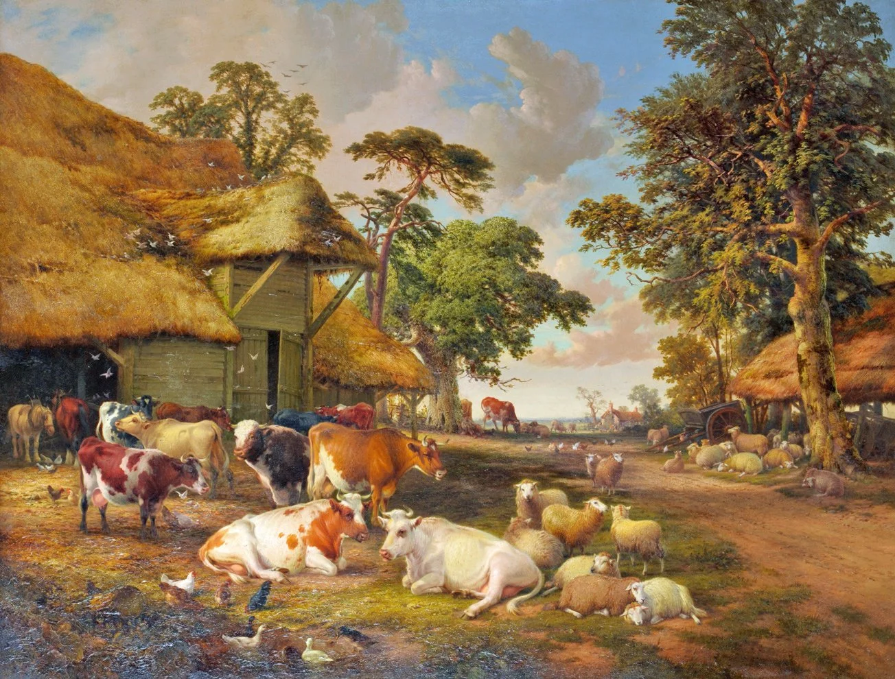 Thomas Sidney Cooper and Thomas Creswick, Farmyard Scene in Summer
